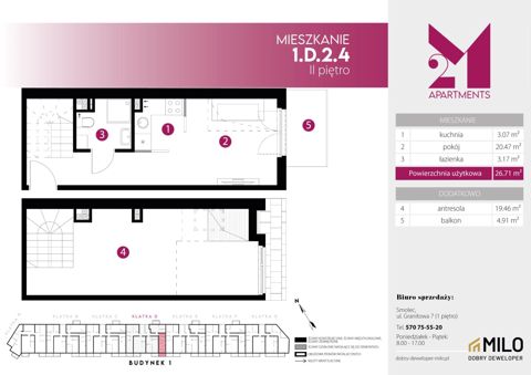Plan 2 pok. 46m²