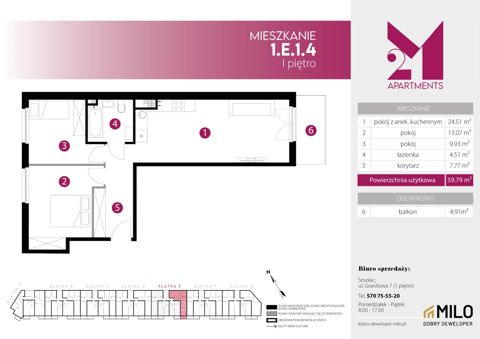 Plan 3 pok. 60m²
