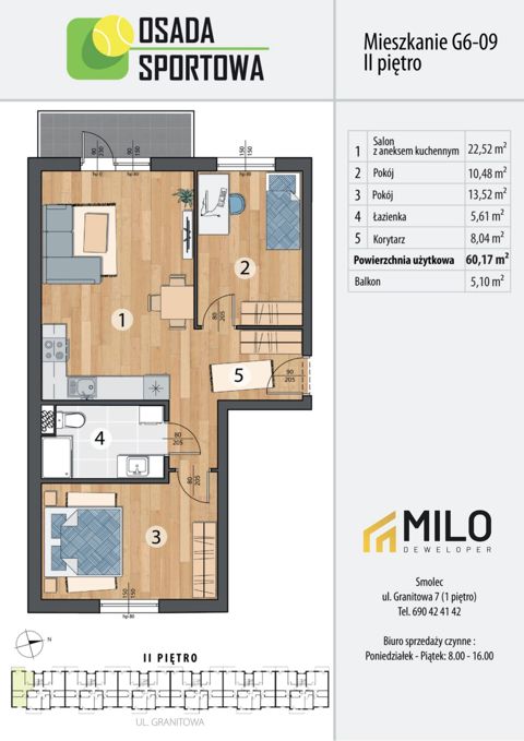 Plan 3 pok. 60m²
