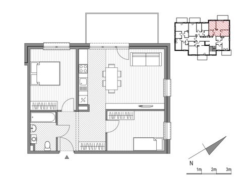 Plan 3 pok. 59m²