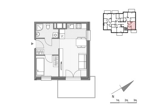 Plan 2 pok. 33m²