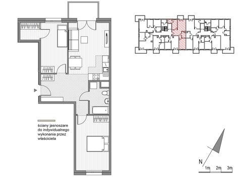Plan 3 pok. 62m²