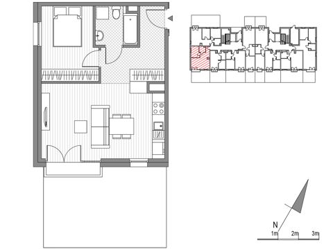 Plan 2 pok. 43m²