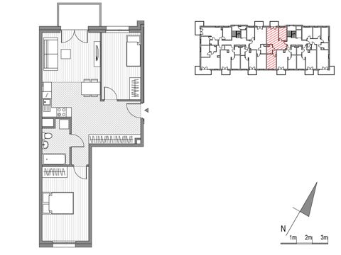 Plan 3 pok. 60m²