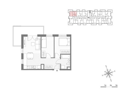 Plan 3 pok. 45m²