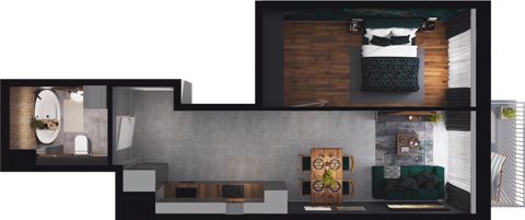 Plan 2 pok. 44m²