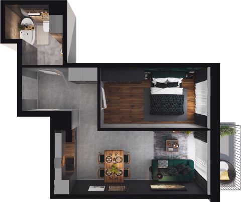 Plan 2 pok. 43m²