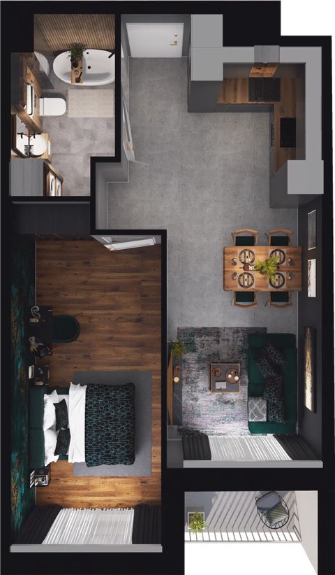 Plan 2 pok. 46m²
