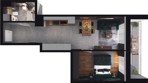 Plan 2 pok. 43m²
