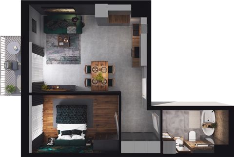 Plan 2 pok. 46m²