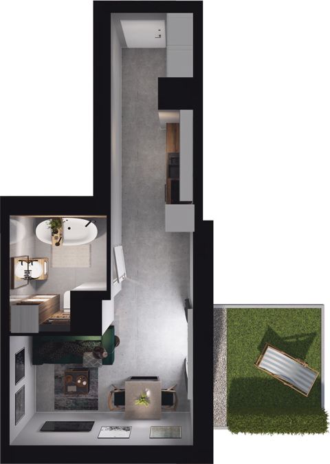Plan 1 pok. 26m²