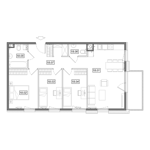 Plan 4 pok. 77m²