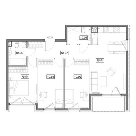 Plan 4 pok. 80m²