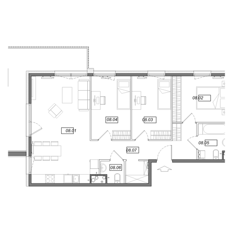 Plan 4 pok. 80m²