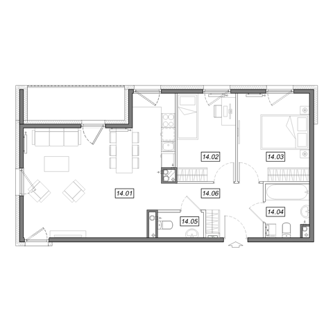 Plan 3 pok. 67m²