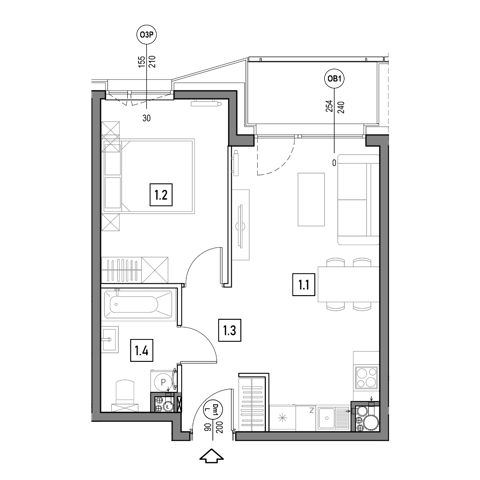 Plan 2 pok. 41m²