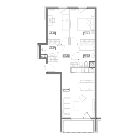 Plan 3 pok. 65m²