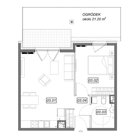 Plan 2 pok. 44m²