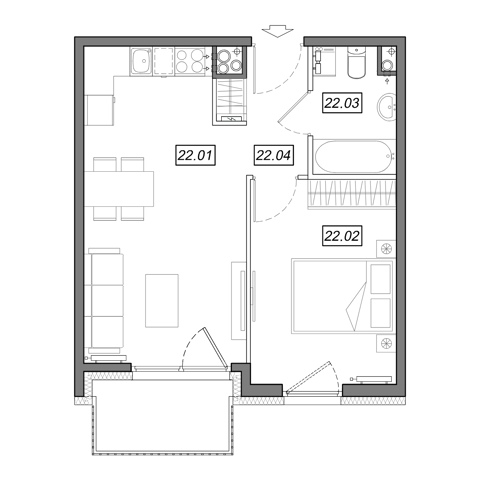 Plan 2 pok. 39m²
