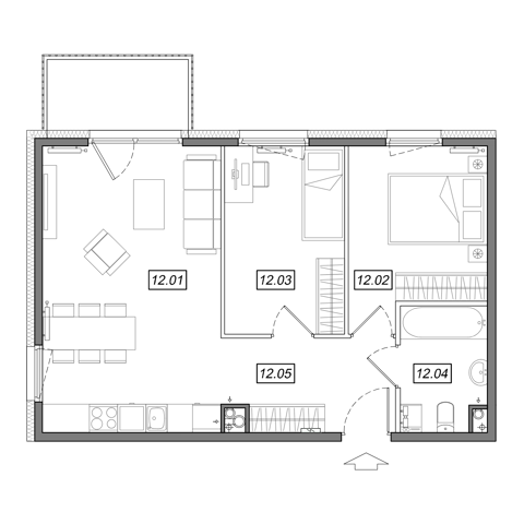 Plan 3 pok. 55m²