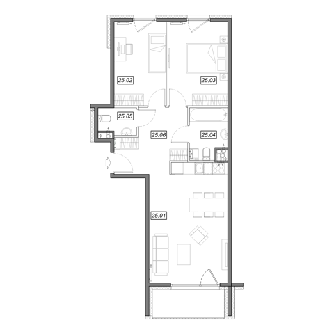 Plan 3 pok. 65m²
