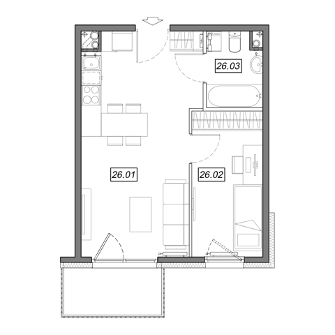 Plan 2 pok. 36m²