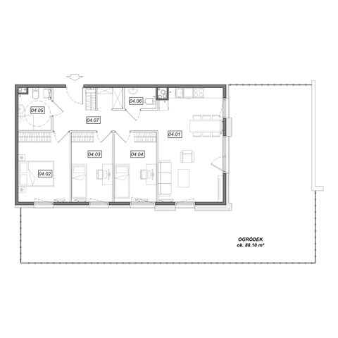Plan 4 pok. 77m²