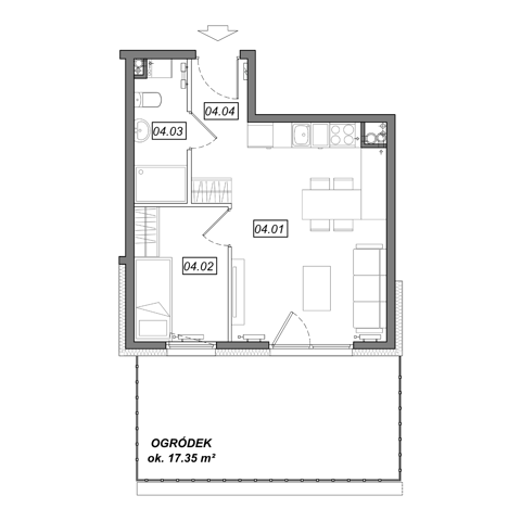Plan 2 pok. 34m²