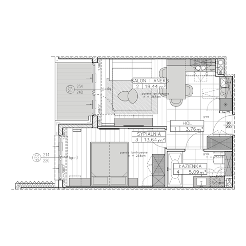 Plan 2 pok. 42m²