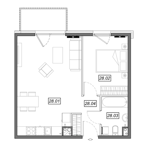 Plan 2 pok. 46m²