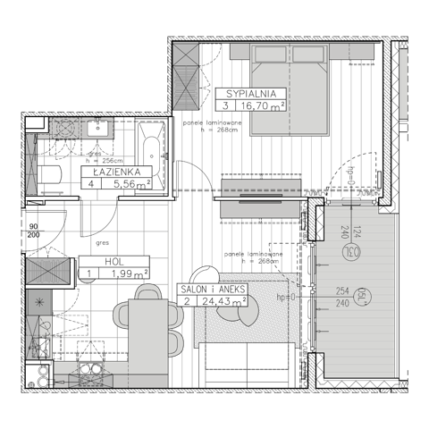 Plan 2 pok. 49m²