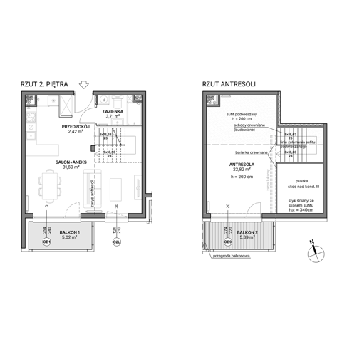 Plan 1 pok. 61m²