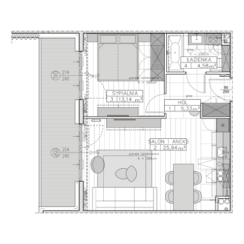 Plan 2 pok. 49m²