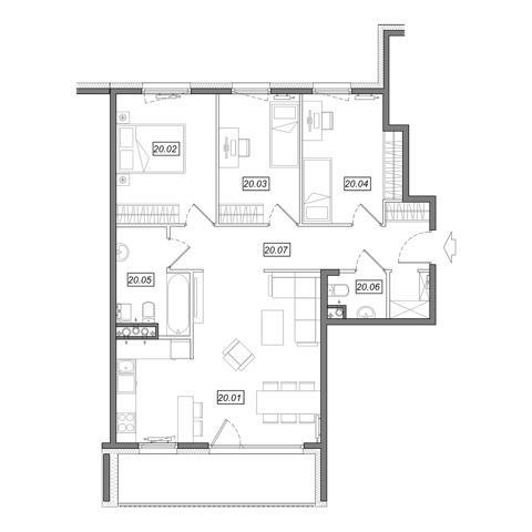 Plan 4 pok. 81m²