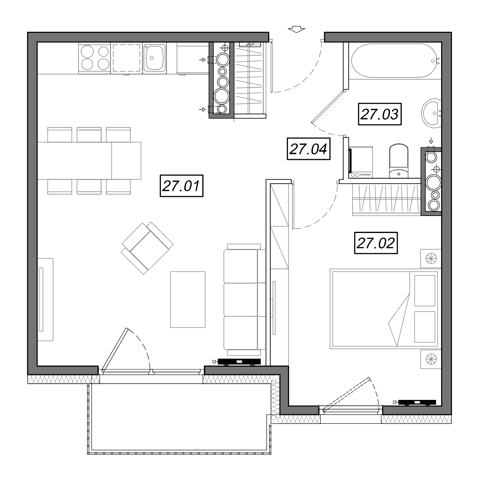 Plan 2 pok. 46m²