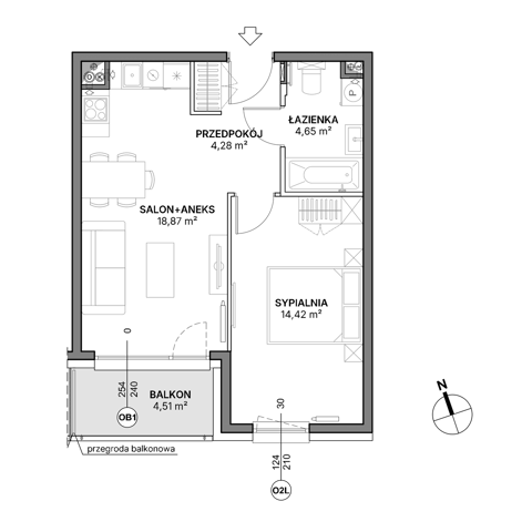 Plan 2 pok. 42m²