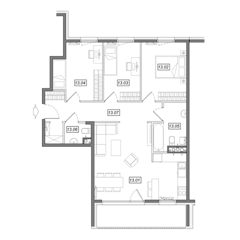 Plan 4 pok. 82m²