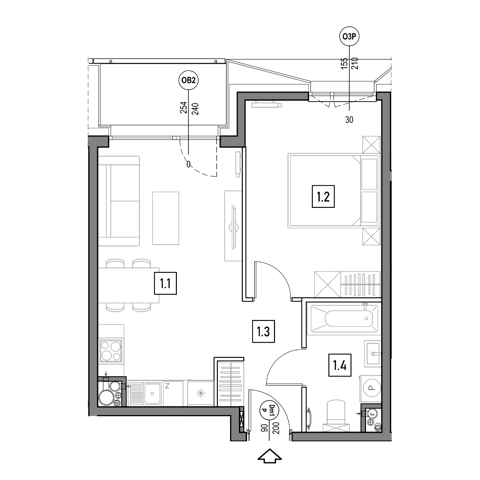 Plan 2 pok. 41m²