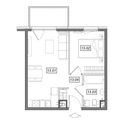 Plan 2 pok. 35m²