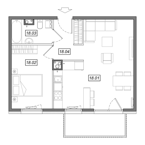 Plan 2 pok. 48m²