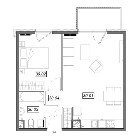 Plan 2 pok. 46m²