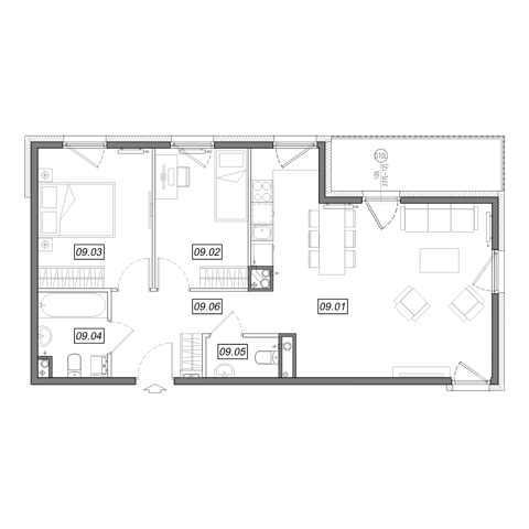 Plan 3 pok. 67m²