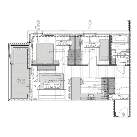 Plan 3 pok. 63m²