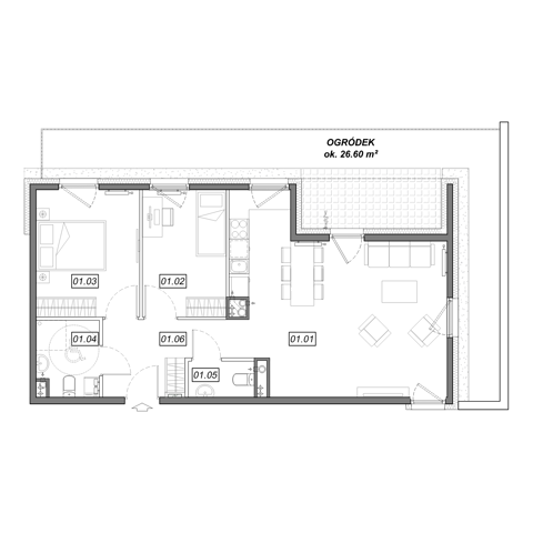 Plan 3 pok. 66m²