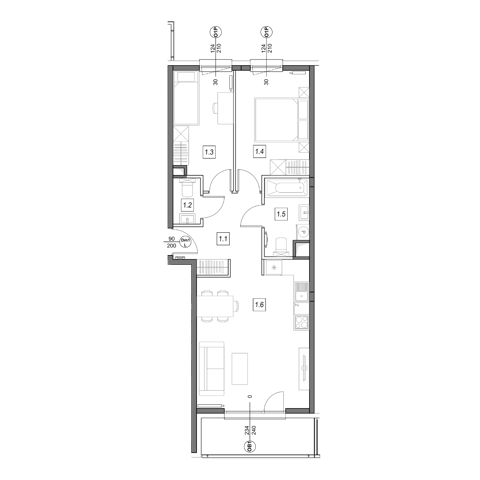 Plan 3 pok. 59m²