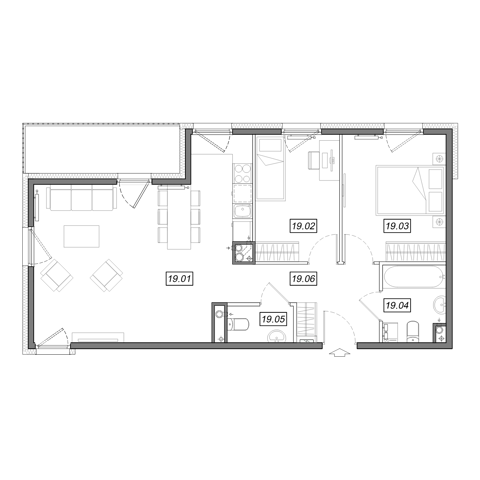 Plan 3 pok. 67m²