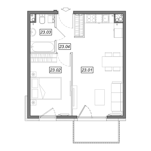 Plan 2 pok. 41m²
