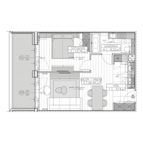 Plan 2 pok. 49m²
