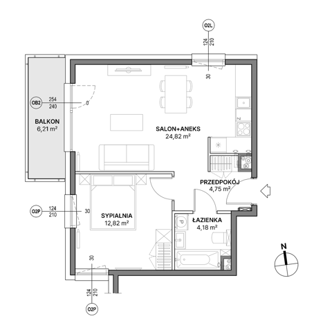Plan 2 pok. 47m²