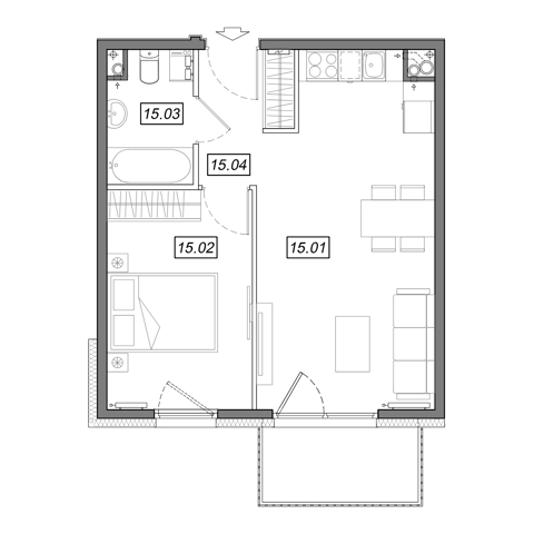 Plan 2 pok. 41m²